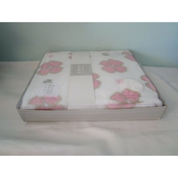 Stephan Baby Playful Posies Pink Pansy Flowers Fleece Baby Blanket 30" X 40" New - Picture 7 of 10